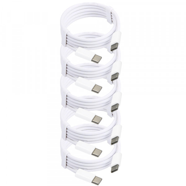 5x USB-C auf USB-C-Ladekabel 1 Meter Weiß - für Telefon / Tablet / Laptop