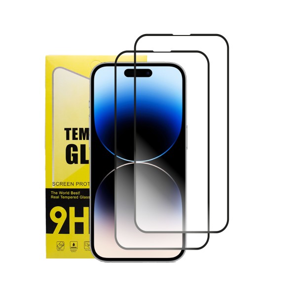 MMOBIEL 2-Pack Displayschutzfolie aus gehärtetem Glas für iPhone 14 Pro - 6.1 inch - 2022 - Panzerglas - Temperglas - Inklusive Reinigungsset