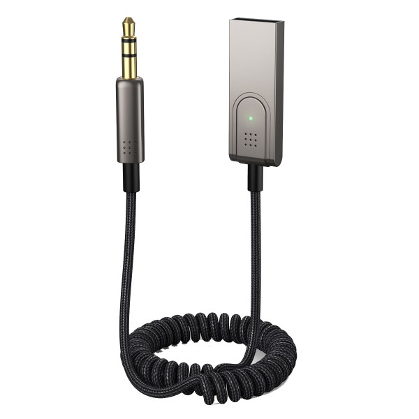 AUX Bluetooth Adapter USB-A - 3,5mm Bluetooth Empfänger für Musik im Auto