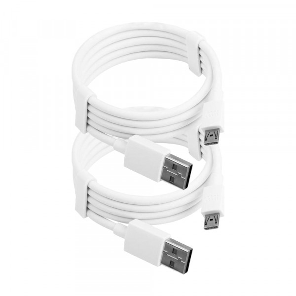2x Mikro USB Kabel 1.0 M (WEISS) Ladekabel USB Port Ladeanschluss