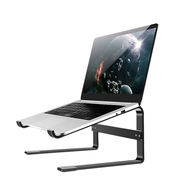 MMOBIEL Laptop Standaard Hoog – Laptop Stand 10 tot 18 inch – Geventileerde Laptop Houder Universeel – Laptop Verhoger voor MacBook, Notebook, ASUS en meer – Incl. Gereedschap – Zwart Aluminium