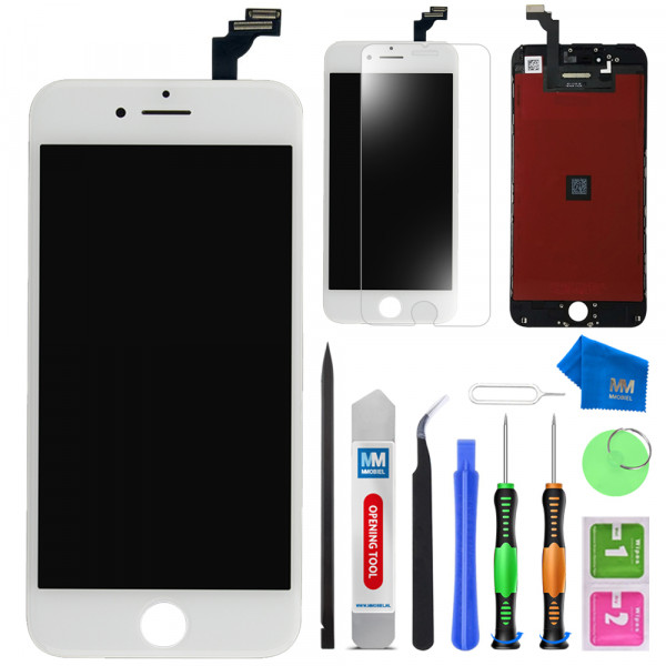 LCD Display Touch Screen Digitizer for iPhone 6 Plus (White) incl Manual - Tools