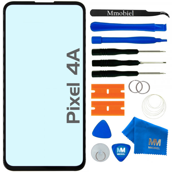 Front Glass Repair kit for Google Pixel 4A 2020 5.81 inch Black Incl Tool Kit