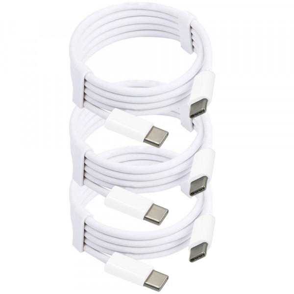 3x USB-C auf USB-C-Ladekabel 1 Meter Weiß - für Telefon / Tablet / Laptop