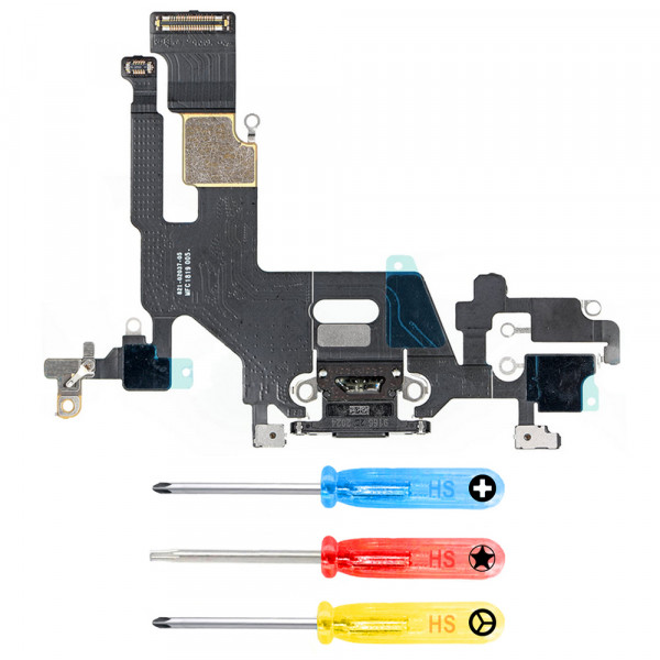 Dock Connector Charging Port Flex Cable for iPhone 11 6.1 inch (Black)