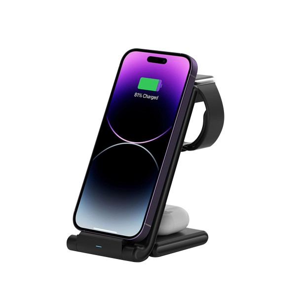 Wireless Charger for iPhone, Apple Watch & AirPods 3-in-1 Fast Charging Station