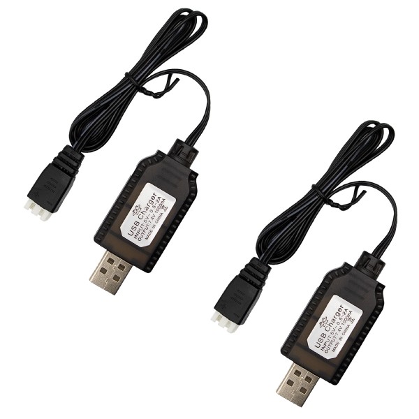 2x USB-Ladekabel mit LED-Anzeige Für 800mAh 2S 7,4 V LiPo-Akkus für RC-Drohnen