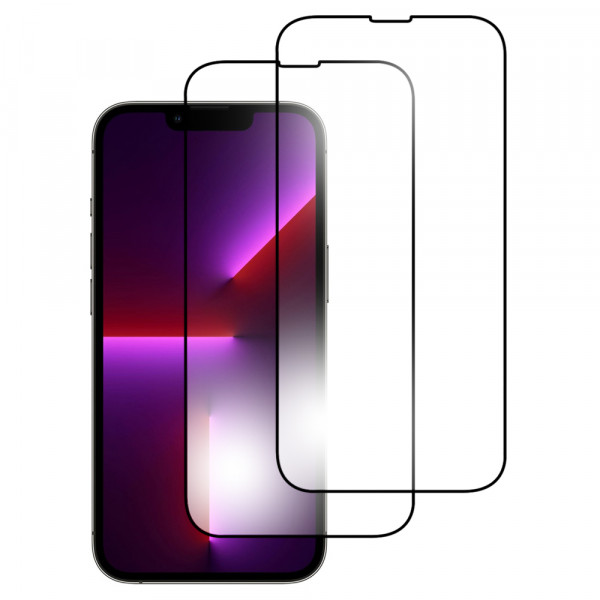 2-Pack Displayschutzfolie aus gehärtetem Glas für iPhone 14 Plus / 13 Pro Max 6.1 inch - Panzerglas – Temperglas - Inklusive Reinigungsset