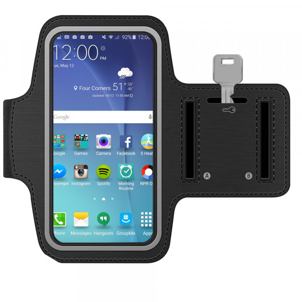 MMOBIEL Hardloop Armband Universeel Zwart - Geschikt voor Apple iPhone, Samsung, Xiaomi, Huawei, Oppo etc - Sportarmband - Hardlooparmband - Smartphone houder - Sportband - Telefoon Houder - Verstelbaar