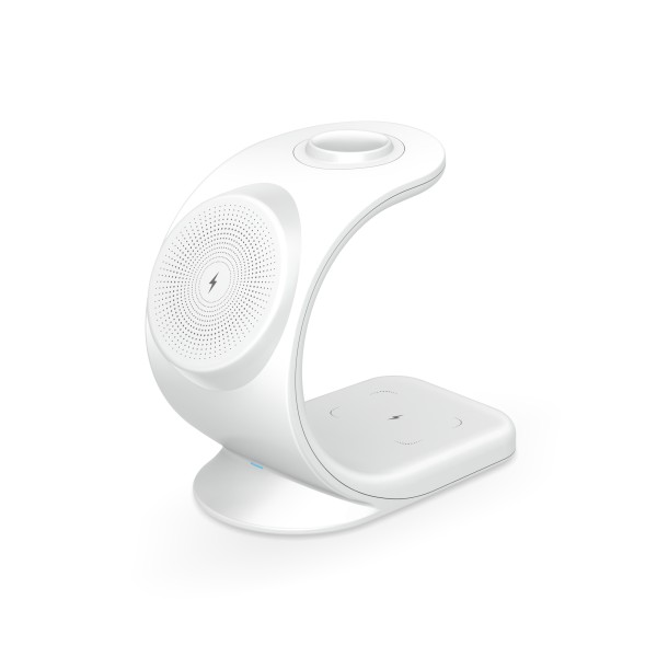 Drahtlose Magnetische Ladestation für iPhone, Apple Watch & AirPods - Weiß