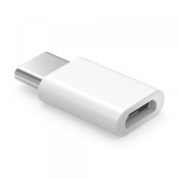 USB C (male) zu Mikro USB (female) Adapter Laden USB-C mit Mikro USB (WEISS)