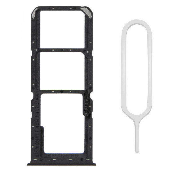 Dual SIM Karte Tray Schlitten für Oppo A15 2020 / A15s - 6.52 inch Schwarz