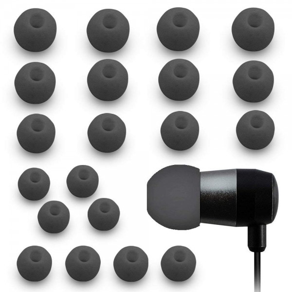 10 Paar Silikon Ohrstöpsel Earbuds Set für diverse Kopfhörer SCHWARZ