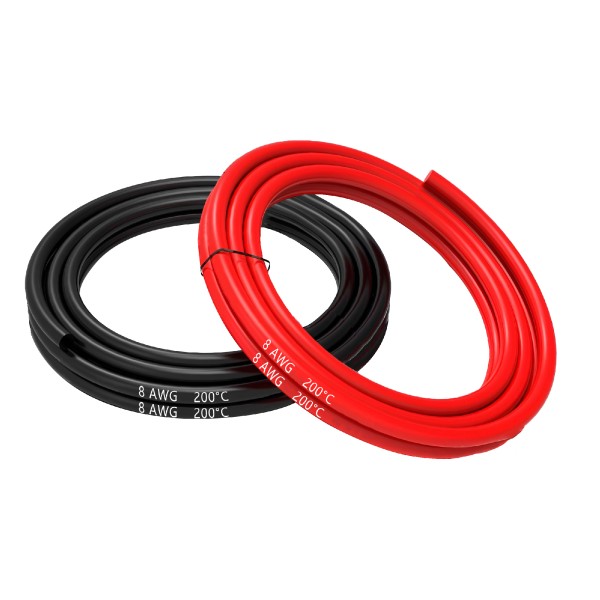8 AWG - 10mm² Battery Electrical Cable Red and Black 5ft 1.5m 1050 Core Strands