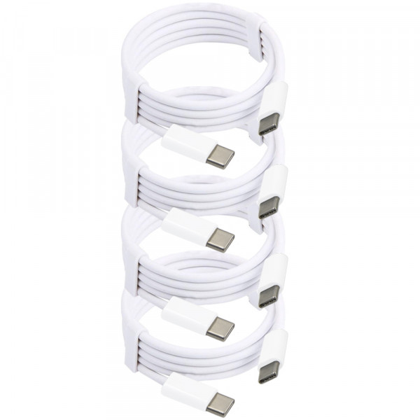 MMOBIEL 4x USB - C naar USB - C Oplaad Kabel 1 meter Wit - voor Telefoon / Tablet / Laptop
