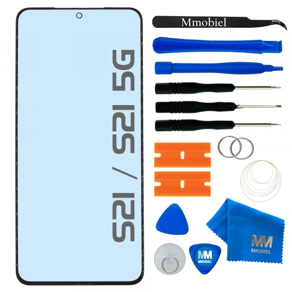 Front Glass Repair kit for Samsung Galaxy S21 5G / S21 - 6.2 inch Black