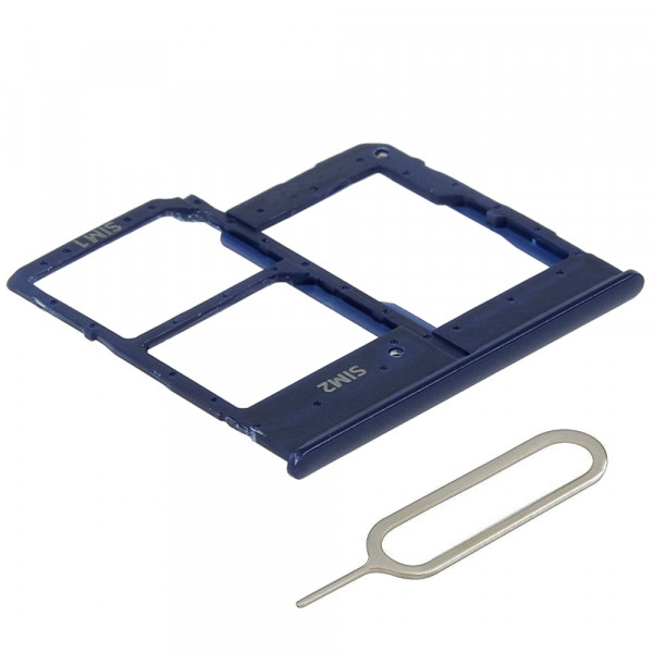 SIM / SD Karte Tray Schlitten für Samsung Galaxy A20e / A202 (BLAU) + SIM Pin