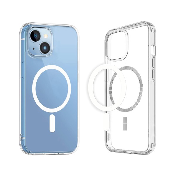 Magnetic Phone Case for iPhone 15 Plus – Clear Casing Phone Shock Absorption