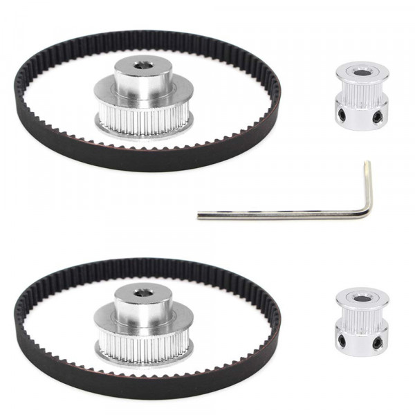 2x 2GT Synchronous Timing Belt 200 x 6mm and Pulley Wheel 20 - 36 Teeth 5mm