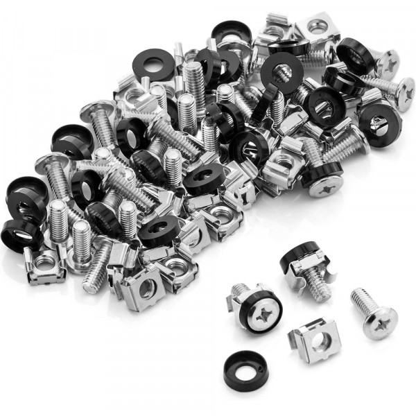 M6*16mm Mounting Screws Washers Cage Nut Assortment Kit for Server Rack 