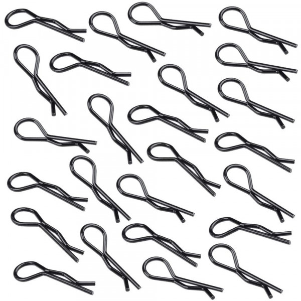50x Universal RC Body Clips Bend R-Pins for RC Car / Off Road Buggy Black