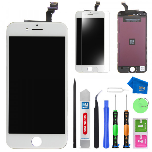LCD Display Touch Screen Digitizer for iPhone 6 (White) incl. Manual - Tools