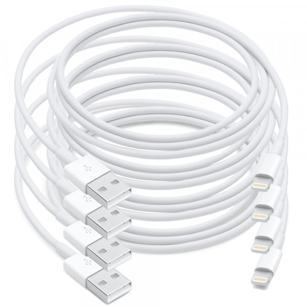 MMOBIEL 4 Stuks USB naar 8 Pins Lightning Kabel - voor iPhone, iPod en iPad