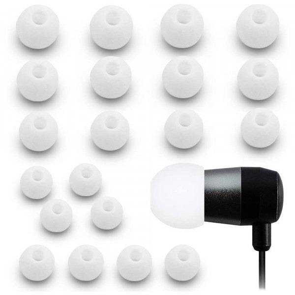 10 Paar Silikon Ohrstöpsel Set für Diverse Kopfhörer (Weiß)