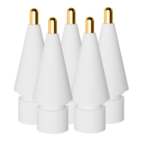 MMOBIEL 2mm Metal Pencil Tips Compatible with Apple Pencil - 5 Pieces - white