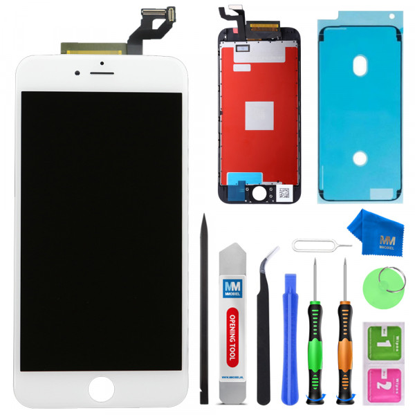 LCD Display Touch Screen Digitizer for iPhone 6S (White) incl. Manual - Tools