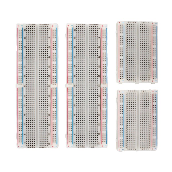 MMOBIEL 4st PCB Breadboard Prototype Circuit Kit Soldeervrij - 2x830 Punten & 2x400 Punten Geschikt met DIY Arduino, Raspberry Pi 2 / 3 / 4 / 5 Projecten Proto Shield Distribution - Verbindingsblokken
