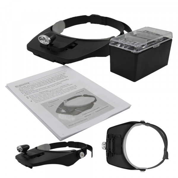 5 Pcs Headband Magnifying Glass with LED Light