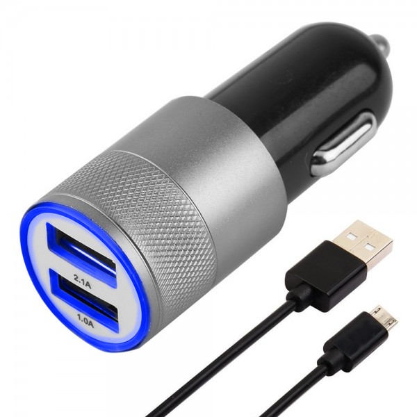 MMOBIEL High Speed Oplaad Adapter - 2 USB Poorten - 2.1A + 1.0A - incl. Micro USB Kabel