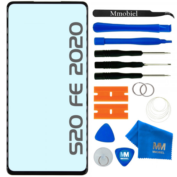 Front Glass Repair kit for Samsung Galaxy S20 FE / S20 FE 2022 / A52 / A52 5G / A52s 5G Lite Black