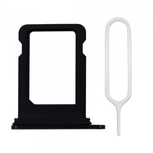 SIM Card Tray Slot for iPhone 12 – 6.1 inch Incl. Waterproof Rubber Ring - Black