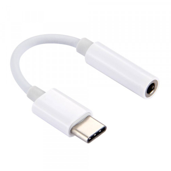 USB C to 3.5mm Audio Jack headphone adapter for Samsung Xiaomi Huawei (White)