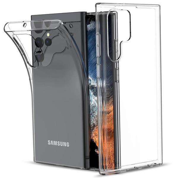 Panzerglas und Silikon TPU Schutzhülle für Samsung Galaxy S22 Ultra - 5G - SM-S908B 6.8 inch 2022 - 2 in 1 Schutzset