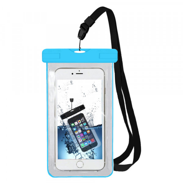 MMOBIEL Waterdichte Telefoon Hoes (BLAUW) - Waterproof Bag - Case - Pouch - Universeel - Geschikt voor alle Smartphones - tot 6 Inch - Volledig Transparant