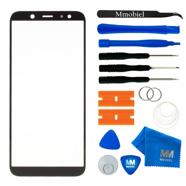 Front Glass for Samsung Galaxy A6 SM-A600 (Black) Display incl. Toolkit
