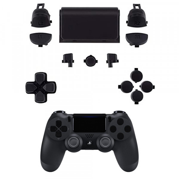 MMOBIEL Stijlvolle Knoppen Set voor Playstation 4 / Slim/ Pro Dualshock 4 - Mat Zwart