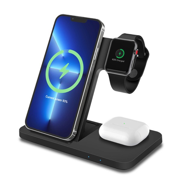Wireless Charging Stand for iPhone, Apple Watch and AirPods - 3-in-1 Wireless Charger - Charging Sta