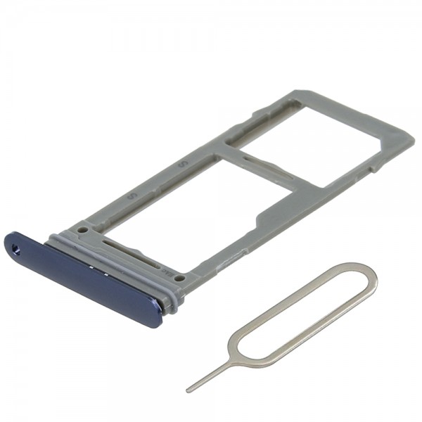 SIM / SD Karte Schlitten Tray für Samsung Galaxy S9 / Plus (BLAU) inkl. SIM Pin