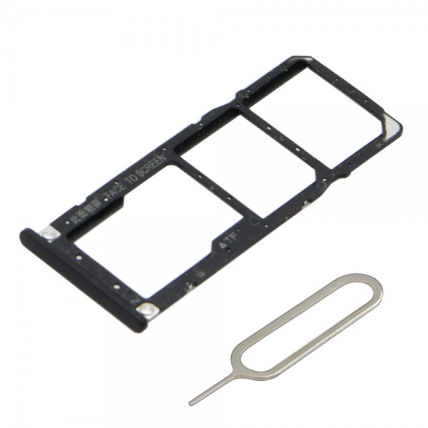 SIM/SD Karte Schlitten Tray für Xiaomi Mi A2 Lite (SCHWARZ) inkl. SIM Pin
