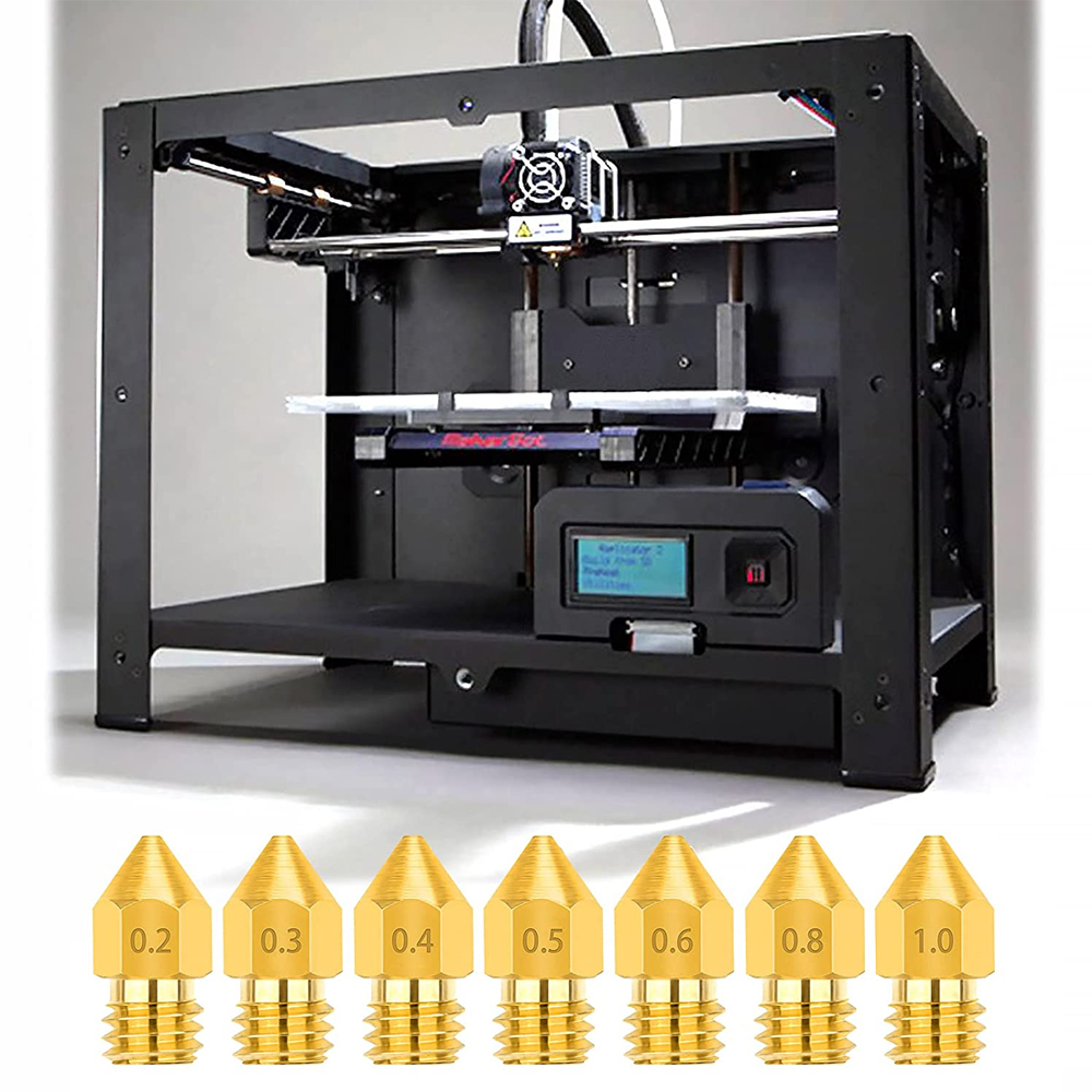 24pcs Extruders Nozzles Tools For 3D Printer MK8 0.2/0.3/0.4/0.5/0.6/0.8/1.0mm