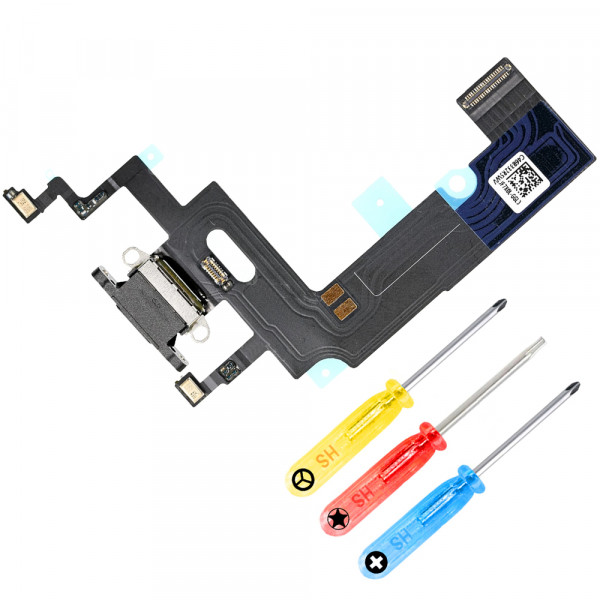 Dock Connector Ersatz für iPhone XR 6.1 inch (Schwarz) Ladebuchse Lade Port Flex
