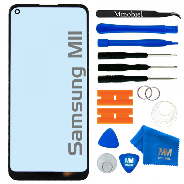 Front Glass Repair kit for Samsung Galaxy M11 M115 2020 6.4 inch Black