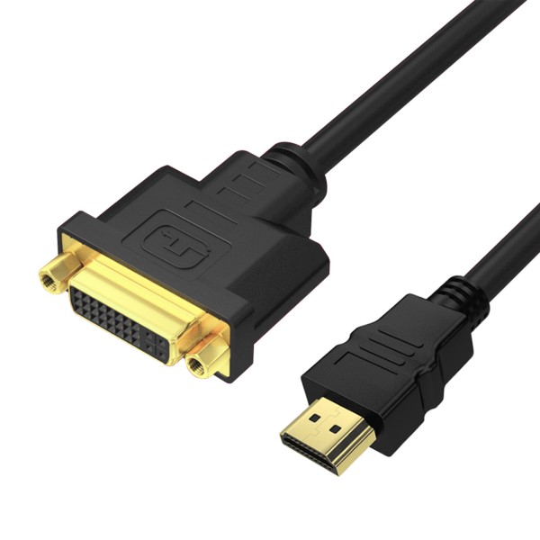 HDMI to DVI Cable Adapter - Female DVI-I Dual Link to Male HDMI Converter – 0,3m