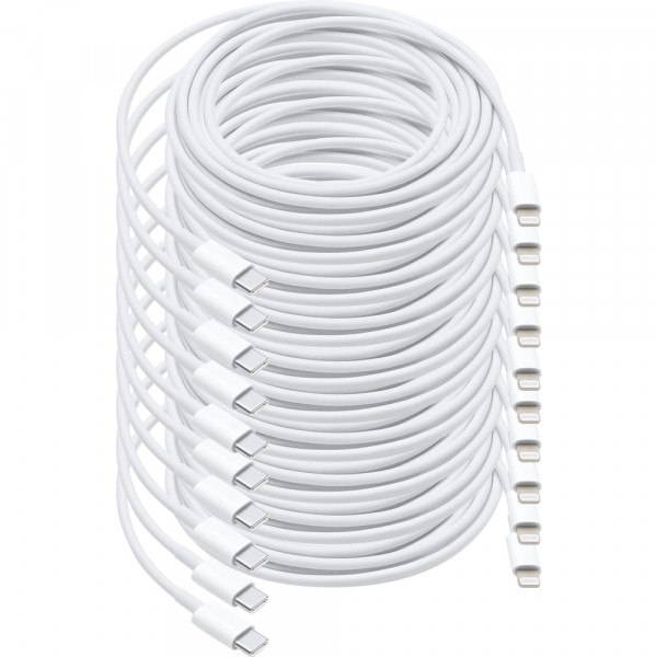 MMOBIEL 10 Stuks USB – C naar 8 Pin Lightning Kabel 1 meter - voor iPhone / iPad / MacBook / iPod