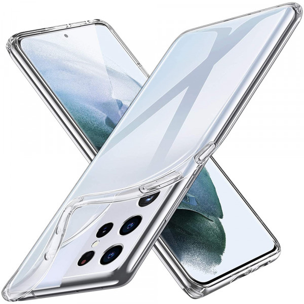 MMOBIEL Panzerglas und Silikon TPU Schutzhülle für Samsung Galaxy S21 Ultra 5G SM-G998 6.8 inch 2020 - 2 in 1 Schutzset