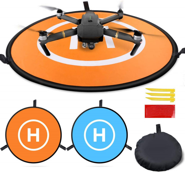 Universal Drone Landing Pad Waterproof Helipad 75 cm / 30 inch Orange / Blue